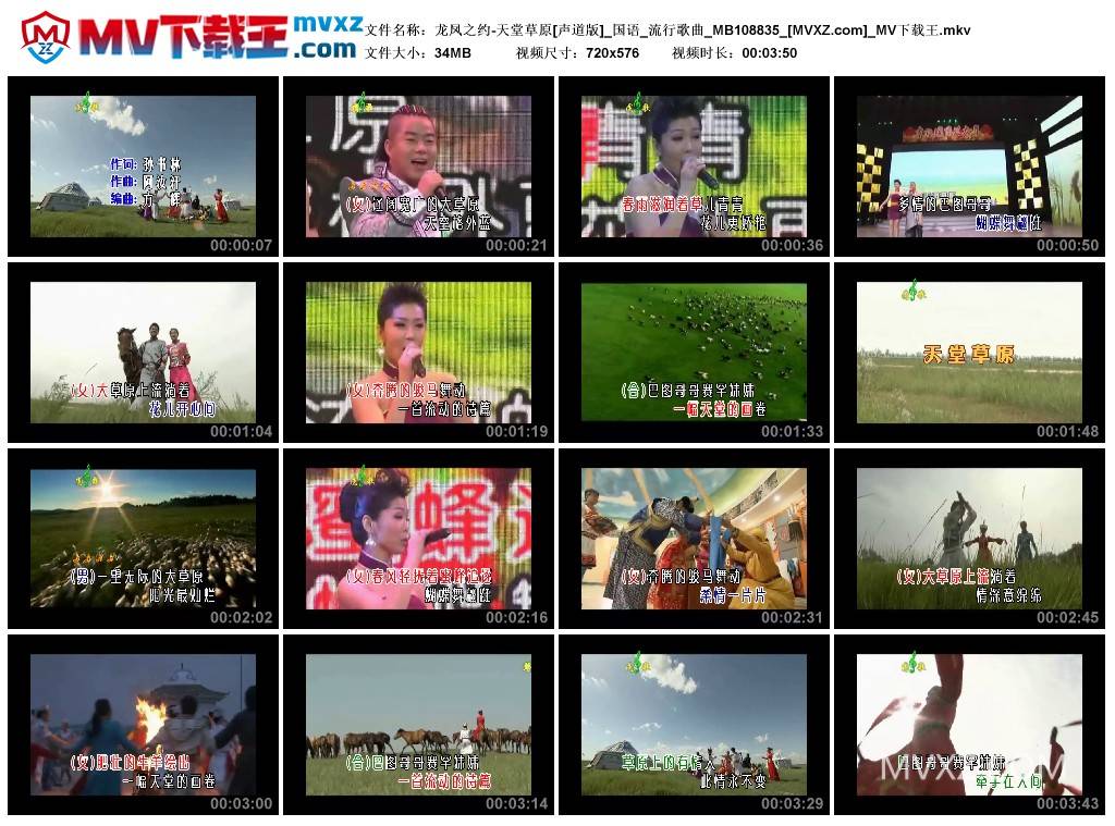 龙凤之约-天堂草原[声道版]_国语_流行歌曲_MB108835